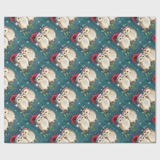 Two cute drawn Owls Geschenkpapier (Flach)