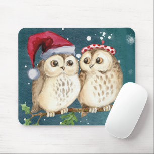 Two cute drawn Owls Mousepad