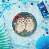 Two cute drawn Owls Pappteller (Party)