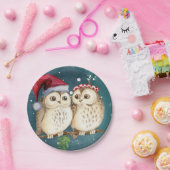 Two cute drawn Owls Pappteller (Party)