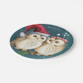 Two cute drawn Owls Pappteller (Schrägansicht)