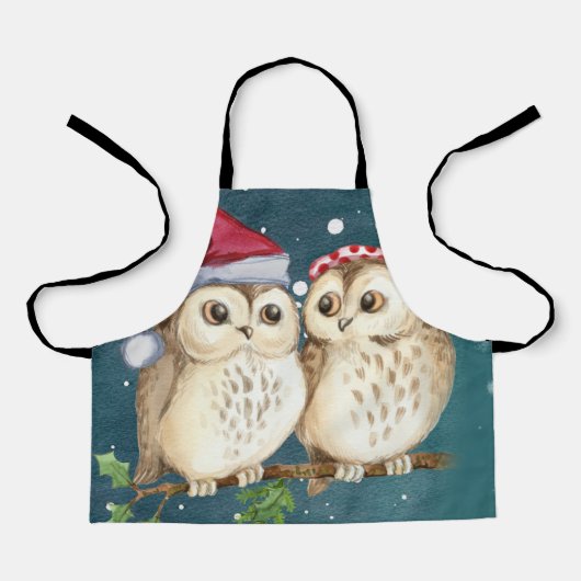 Two cute drawn Owls Schürze (Vorderseite)