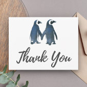 Two Cute Penguins | Romantic Wedding Thank You Postkarte