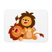 TWO Cute Playful Cartoon Flexible Löwen Magnet (Horizontal)
