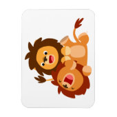 TWO Cute Playful Cartoon Flexible Löwen Magnet (Vertikal)