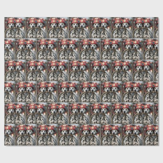 Two Dalmatian Dogs Holding a Fireman Hose Geschenkpapier (Flach)