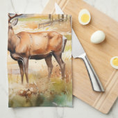 Two Deer Geschirrtuch (Viertel Falte)