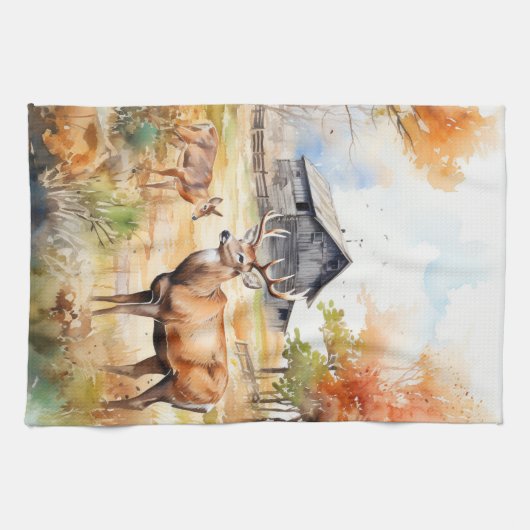 Two Deer Geschirrtuch (Horizontal)