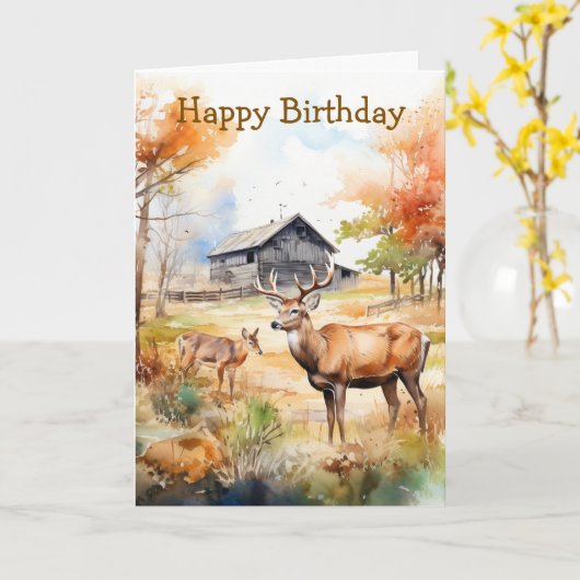 Two Deer Karte (Gelbe Blume)