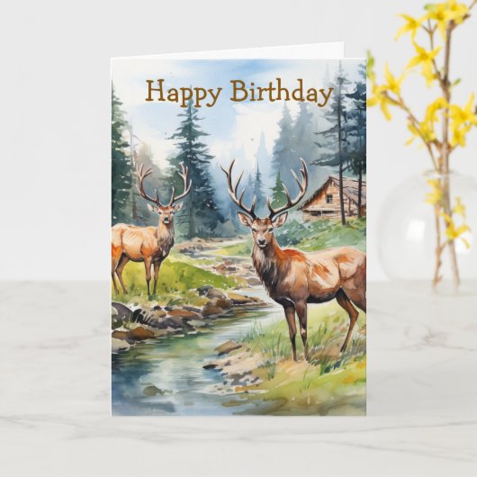 Two Deer Karte (Gelbe Blume)