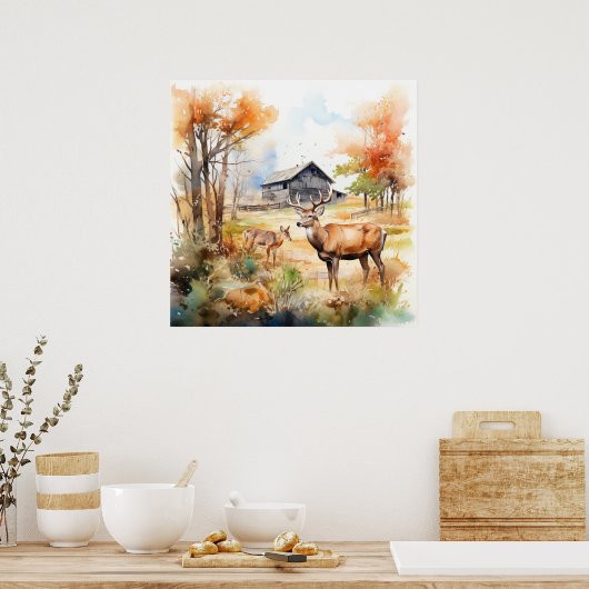 Two Deer Poster (Küche)