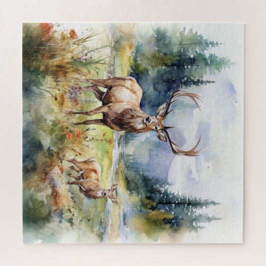 Two Deer Puzzle (Horizontal)