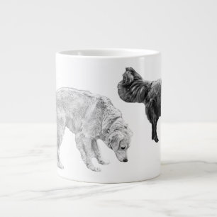 Two-Dog Sniffari in Fine Grain Jumbo-Tasse