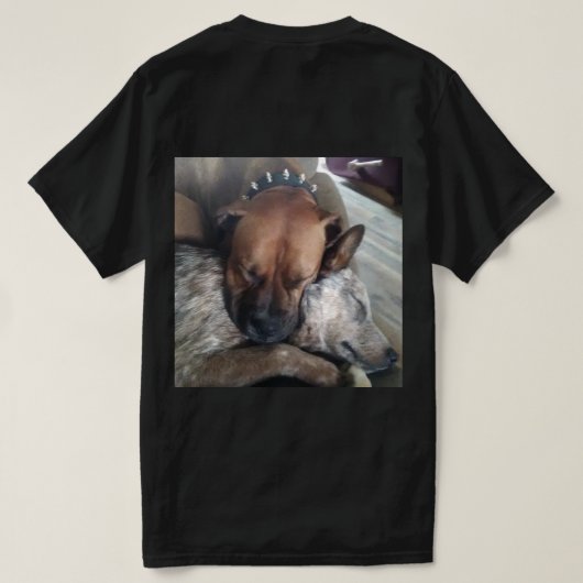 Two Dogs Cuddling Peacefully T-Shirt (Design Rückseite)