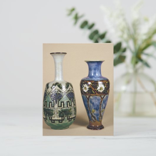 Two Doulton vases by Eliza Simmance, c.1880 Postkarte (Stehend Vorderseite)