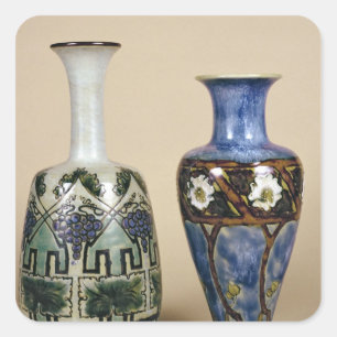 Two Doulton vases by Eliza Simmance, c.1880 Quadratischer Aufkleber