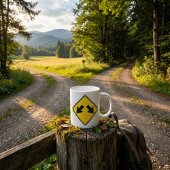 Two Downward Arrows Warning Road Sign Kaffeetasse