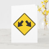 Two Downward Arrows Warning Road Sign Karte (Gelbe Blume)