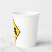 Two Downward Arrows Warning Road Sign Pappbecher (Links)