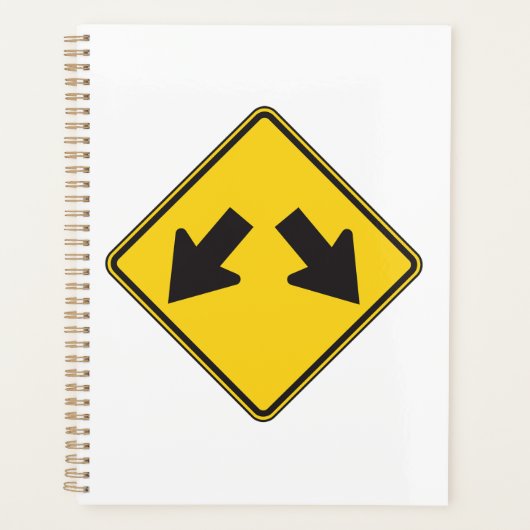 Two Downward Arrows Warning Road Sign Planer (Vorderseite)