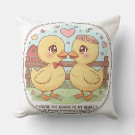 two ducks and love , you are the quack of my heart kissen