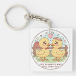 two ducks and love , you are the quack of my heart schlüsselanhänger