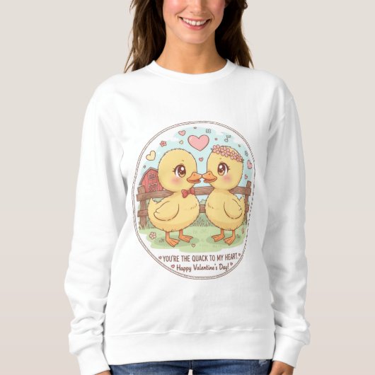 two ducks and love , you are the quack of my heart sweatshirt (Vorderseite)