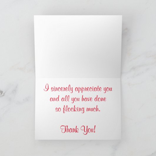 "Two Ducks & Two Flamingos" Dankeschön Karte (Innenseite)