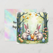 Two Easter Bunnies Feiertagskarte (Vorne/Hinten)