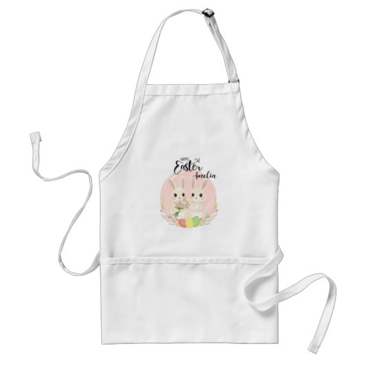 Two Easter Bunnies Personalized Apron Schürze (Vorne)