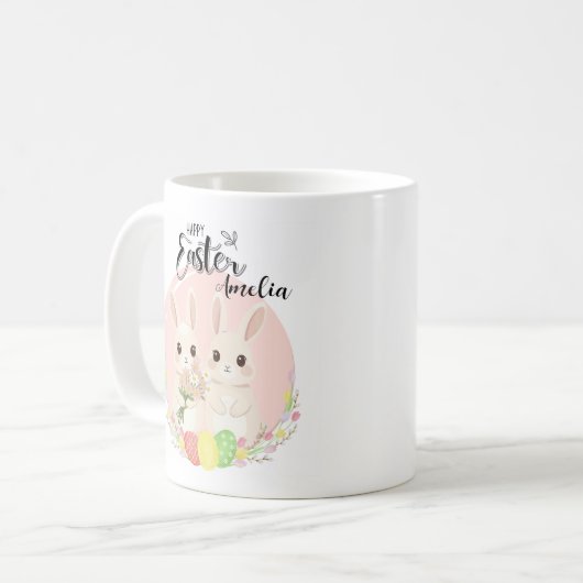 Two Easter Bunnies Personalized Mug Kaffeetasse (Vorderseite Links)