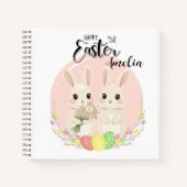 Two Easter Bunnies Personalized Spiral Notebook Notizblock (Vorderseite)