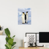 Two Emperor Penguins in Antarctica Poster (Heimbüro)