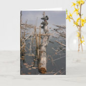 "Two Encks upon a log" Danke Karte (Gelbe Blume)