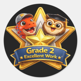 Two excellent work hoot the owl and Rex large roun Runder Aufkleber