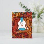 "Two Faces Kissing with Hair" um 1898 Postkarte (Stehend Vorderseite)