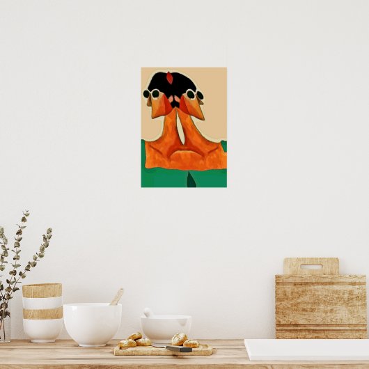 Two Faces of Woman Abstract Poster (Küche)