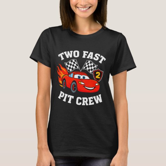 Two Fast 2 2nd Birthday T Crew 2yr Year Old T-Shirt (Vorderseite)
