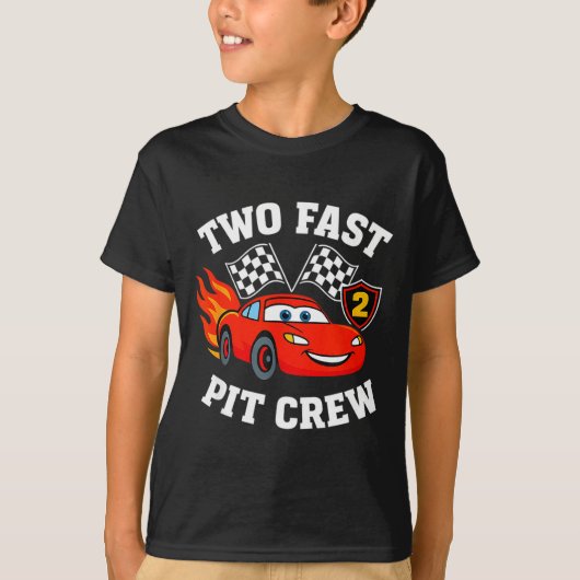 Two Fast 2 2nd Birthday T Crew 2yr Year Old T-Shirt (Vorderseite)