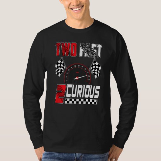 Two Fast 2 Curious Racing 2nd Birthday Two Fast Bi T-Shirt (Vorderseite)