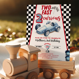 Two Fast 2nd birthday Boy Racer Invitation Einladung