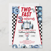 Two Fast 2nd birthday Boy Racing Car Invitation Einladung (Vorderseite)