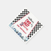 Two Fast 2nd birthday Boy Racing Car Invitation Serviette (Ecke)