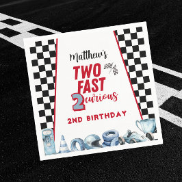 Two Fast 2nd birthday Boy Racing Car Invitation Serviette