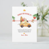 Two Fast Christmas Gingerbread Car 2nd Birthday Dankeskarte (Stehend Vorderseite)