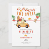 Two Fast Christmas Gingerbread Car 2nd Birthday Einladung (Vorderseite)