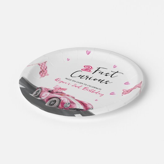 Two Fast Curious Birthday Pappteller (Schrägansicht)