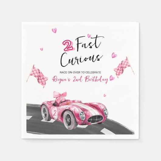 Two Fast Curious Geburtstag Serviette (Vorderseite)