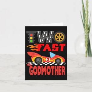 Two Fast Godmother Pit Crew Rennwagen Familie Birt Karte