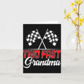 Two Fast Grandma Second Birthday Racing Car Family Karte (Gelbe Blume)